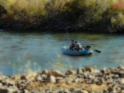 Rubber raft on the Yakima